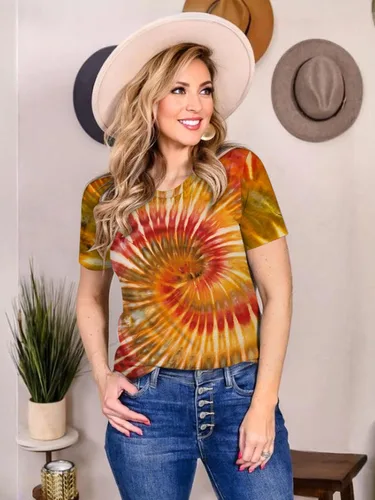 Vista 3 de Camiseta hippie para mujer, diseño de signo de la paz, diseño hippie de la paz, camiseta de traje hippie