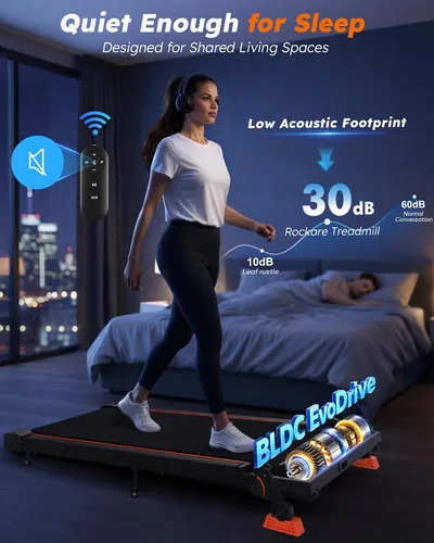 Vista 3 de Walking Pad with Incline 9% & Decline -4% 5 Level, Under Desk Treadmill Negro