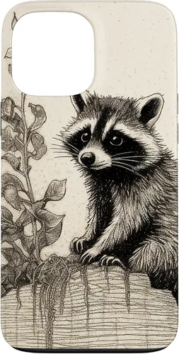 Vista 24 de Minimalistic Plant Draw Racoon Case for iPhone 17
