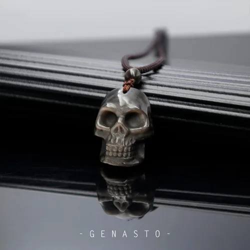 Vista 5 de GENASTO Collar de piedra de obsidiana, colgante de cristal curativo, joyería espiritual, piedra natural para felicidad y suerte, Piedra, Ágata