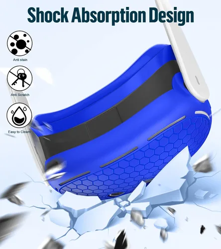 Vista 4 de VR Shell Protective Protector Cover for MetaOculus Quest 3, Silicone Front Headset Protector Cover Anti Scratch Anti Dust Anti Shock, Compatible