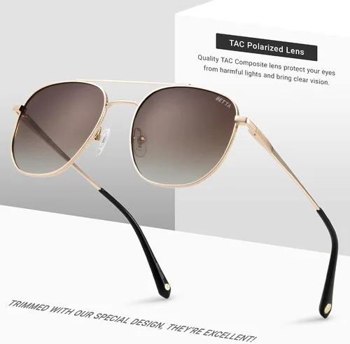 Vista 2 de BETTA Gafas de sol aviador para hombres y mujeres protección UV polarizadas clásicas