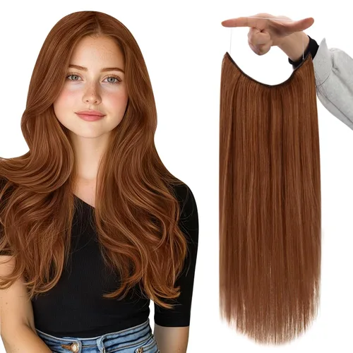 Vista 43 de Fshine - Extensiones de cabello con hilo invisible de 12 pulgadas, color rubio ceniza con reflejos de rubio decolorado, pieza de cabello humano real