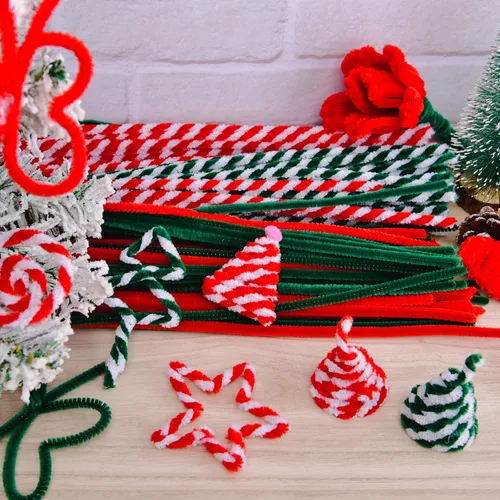 Vista 6 de Hapeper 400 Piezas de Limpiadores de Tubo de Navidad Tallos de Chenilla para Proyectos de Artes y Manualidades DIY (Colores Navideños 2)