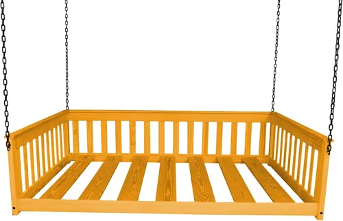 Vista 19 de Amish-Made - Cama de columpio de madera negra con cadenas Negro (Black Paint)