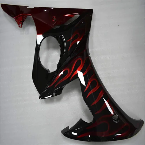 Vista 6 de Carenado para Yamaha YZF R6 2003-2005 y YZF R6S 2006-2009 (06 llamas rojas)