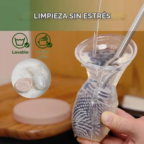 Vista 7 de haakaa Extractor de leche manual de silicona con tapa (rubor) 4 oz/3.4 fl