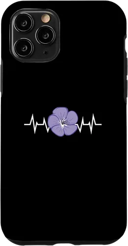 Vista 10 de iPhone 15 Purple Flower Blossom Heartbeat Flower Lover Purple Flower Case