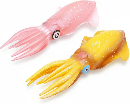 Vista 8 de Gemini&Genius Juguete de calamar para niños, animal bioluminiscente marino, juguete de sepia, figura de acción de animal marino, regalo ideal
