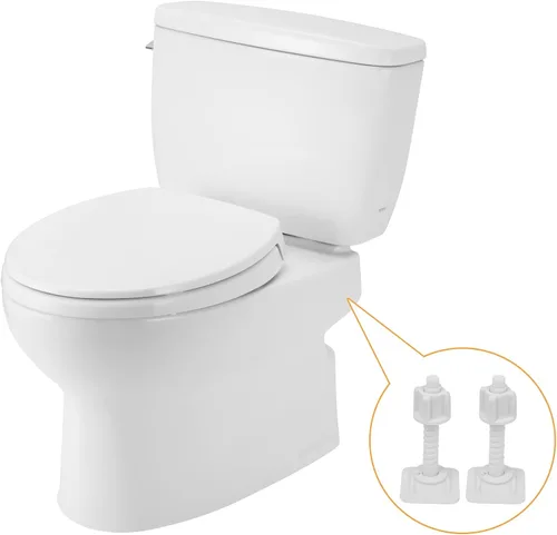 Vista 2 de 2 pares de tornillos de asiento de bisagra de plástico para asiento de inodoro de montaje superior resistente blanco