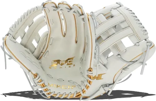 Vista 15 de Miken Pro Series - Guantes de sóftbol de lanzamiento lento, 13 pulgadas, blanco/rojo
