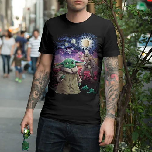 Vista 3 de Starry Night Surreal Artwork T-Shirt