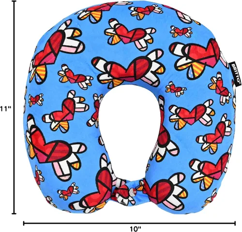 Vista 10 de BRITTO Romero - Almohada de cuello de espuma viscoelástica de viaje - corazones voladores