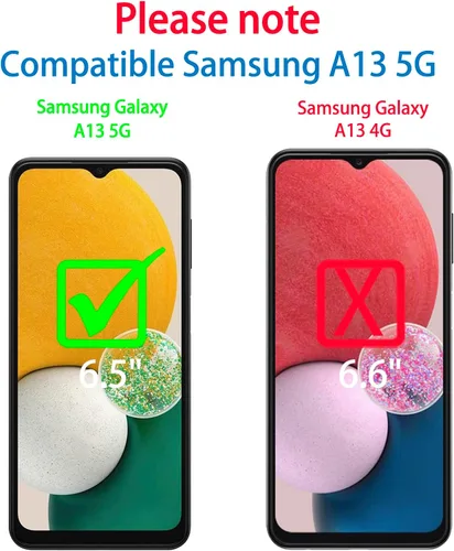 Vista 2 de Funda para Samsung Galaxy A13 5G (no para A13 4G), funda de teléfono [grado militar] 3 en 1 a prueba de golpes, resistente protección contra golpes