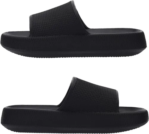 Vista 2 de Joomra - Sandalias acolchadas tipo pantuflas para mujeres y hombres, antideslizantes, de secado rápido, sandalias para baño, con suela gruesa