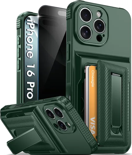 Vista 27 de Oneagle Funda tipo cartera para iPhone 16 Pro Max con tarjetero y soporte