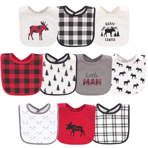 Vista 39 de Hudson Baby Baberos unisex de algodón para bebé, nube rosa, talla única (paquete de 2)