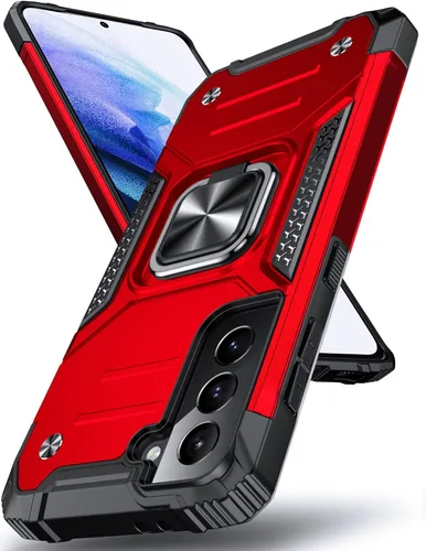 Vista 94 de DASFOND Diseñada para funda Galaxy S8 con soporte, anillo metálico giratorio mejorado de 360°, soporte kickstand de grado militar, resistente a