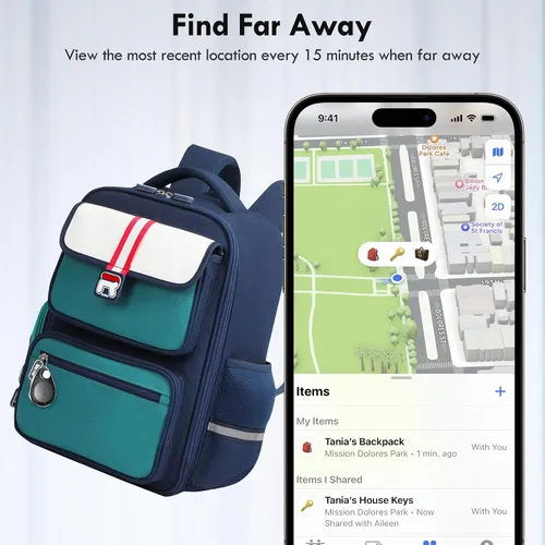 Vista 5 de Utag - Rastreador GPS oculto para niños, 1 paquete, rastreador Bluetooth funciona con Apple Find My (solo iOS), impermeable, modo perdido, sin