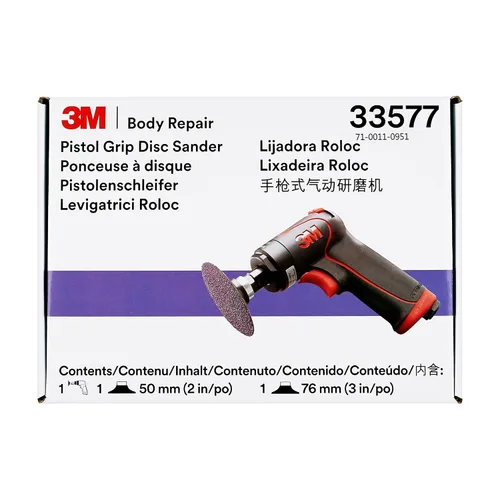 Vista 2 de 3M Lijadora de disco con empuñadura de pistola, 33577, 18,000 RPM, 1.969 in y 2.953 in, 1 por caja, herramienta automotriz para rectificado