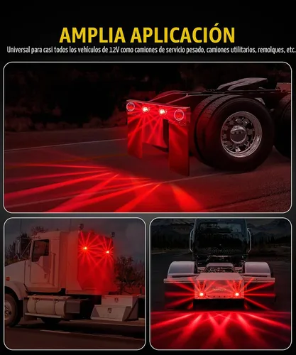 Vista 7 de Partsam Kit de 2 luces de sandía con lente de vidrio rojo, luces LED de parada y giro con bisel de acero inoxidable y base de repuesto para Lente