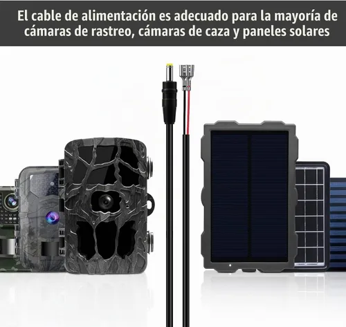 Vista 5 de 2 cables de alimentación para cámara de sendero, cable de alimentación externo CC de 0.157 x 0.067 in compatible con Tactacam Reveal X XB SK, Wise