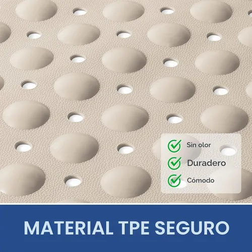 Vista 4 de OTHWAY - Tapete de ducha cuadrado de 32 x 32 pulgadas, tapete de ducha antideslizante de elastómero termoplástico con orificios de drenaje