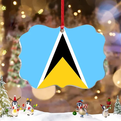 Vista 8 de Adorno de bandera de Seychelles para decoración de árbol de Navidad, recuerdo de la ciudad del país de Seychelles, adornos de Navidad personalizados