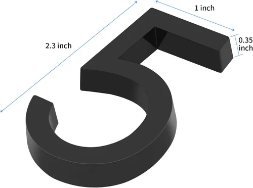 Vista 2 de Números de buzón autoadhesivos, calcomanías de número de dirección de puerta para oficina, efecto 3D elevado, cromado