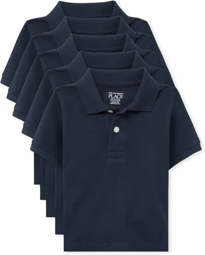 Vista 17 de The Children's Place - Camisa polo de manga corta para bebés y niños pequeños Negro/Blanco 2