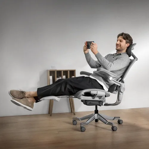Vista 2 de Hinomi Reposapiés H2 Pro para silla de oficina, reposapiés ergonómico ajustable con espuma viscoelástica, base antideslizante, compatible con silla
