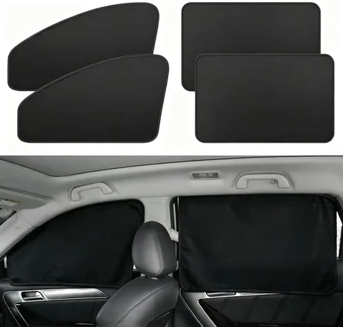 Vista 6 de Cortinas parasol para ventanilla lateral de automóvil, cortinas de privacidad; bloquean la luz al 100% para amamantar, tomar una siesta, cambiarse