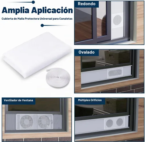 Vista 7 de Kit de sellado de ventana de CA portátil, protector de pantalla de malla, ajuste universal para la mayoría de placas de sellado de ventana