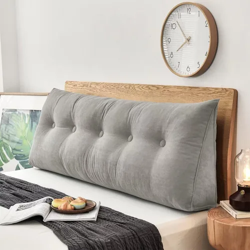 Vista 13 de Cabecera triangular grande con respaldo de cuña y respaldo de posicionamiento, almohadas de lectura, almohadas de cuña para cama de día, litera
