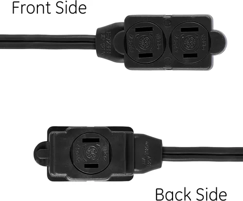 Vista 4 de GE - Cable de extensión, tira de alimentación, punta, calibre, tapas de toma de corriente de seguridad de giro a cierre, clasificación