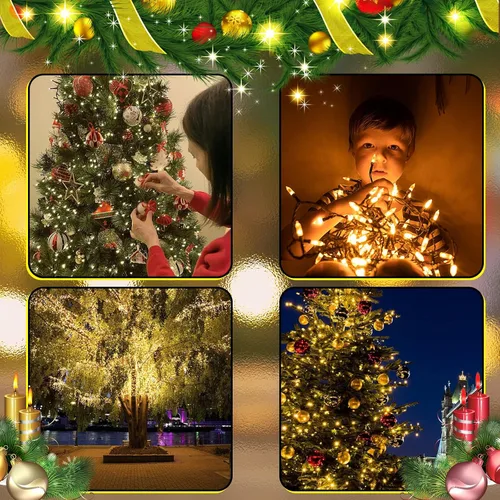 Vista 3 de Heyworld Luces de Parpadeo Lento 75 LED, Luces Navideñas de Parpadeo Suave, Cadena de Luces Certificada UL Impermeable, 37 de 75 Luces Parpadean, 28