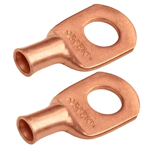 Vista 163 de SELTERM - 5 terminales de anillo resistentes para cable de batería, calibre 1/0 AWG, pernos de 1/2 pulgadas, terminales de calibre 0, ojales