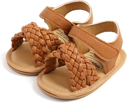 Vista 7 de SOFMUO Sandalias brillantes con lazo para bebés, niñas y niños, suela de goma antideslizante y suave de primera calidad, zapatos de verano