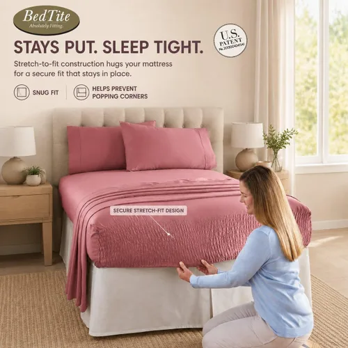 Vista 2 de BrylaneHome Bed Tite 300 Thread Count Sheet Set Floral azul