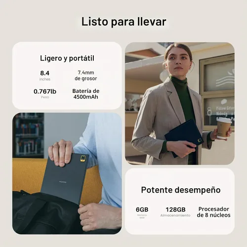 Vista 7 de HUION Note E - Cuaderno digital con bolígrafo magnético sin batería, bloc de notas de 8.4 pulgadas para reuniones, pantalla antirreflejo, tableta