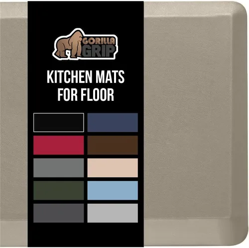 Vista 13 de Gorilla Grip - Tapete antifatiga acolchado para cocina, escritorio, ergonómico, superficie rugosa resistente a los rayones y al agua, para comodidad