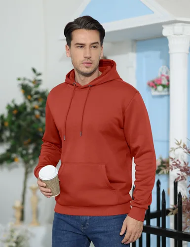 Vista 2 de TACVASEN Sudadera deportiva con capucha para hombre, con forro polar, suave, casual, con bolsillo