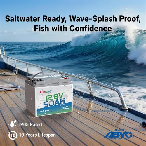 Vista 4 de Redodo Batería de litio de 12 V 50 Ah, batería portátil LiFePO4 de 50 Ah con BMS de 50 A, 640 Wh, hasta 15000 ciclos, ideal para motor de arrastre