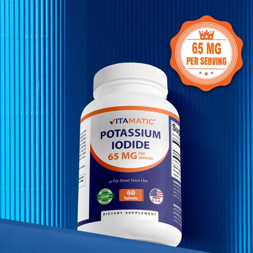 Vista 5 de Vitamatic Yoduro de potasio 65 mg por porción – 60 tabletas – Apoyo tiroideo – píldoras KI (60 unidades (paquete de 1))