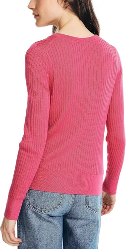 Vista 2 de Nautica Suéter de cuello redondo de punto acanalado para mujer