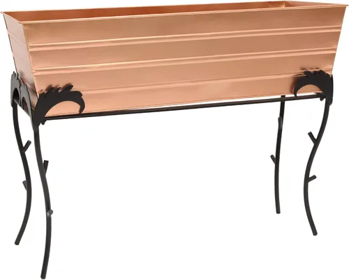 Vista 7 de Achla Designs Caja de flores grande de cobre con soporte de flora, 25 pulgadas de alto