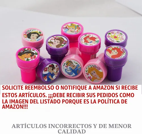 Vista 5 de Princess Disney - 10 sellos autoentintados surtidos para fiestas