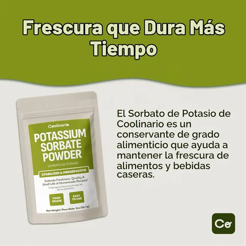 Vista 3 de Coolinario Sorbato de potasio (12 Oz) Conservante de grado alimenticio