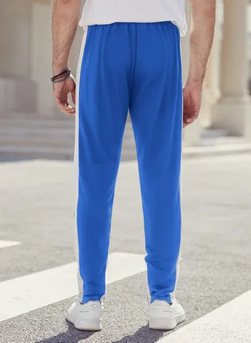 Vista 2 de JMIERR Pantalones deportivos para hombre con bolsillos con cremallera, pantalones deportivos ajustados para gimnasio, correr, entrenamiento