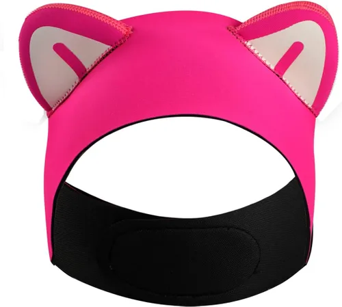 Vista 10 de Diadema de buceo con orejas de gato, diadema de natación para mujeres y niños, capucha de neopreno de 0.079 pulgadas (0.079 in), mantiene el agua